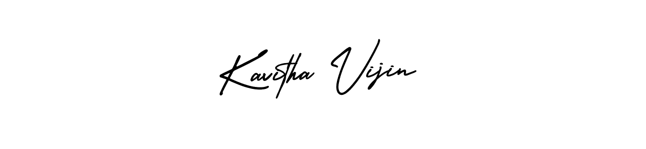 Also You can easily find your signature by using the search form. We will create Kavitha Vijin name handwritten signature images for you free of cost using AmerikaSignatureDemo-Regular sign style. Kavitha Vijin signature style 3 images and pictures png