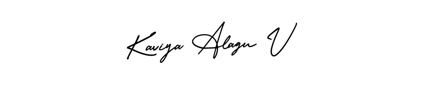 Make a short Kaviya Alagu V signature style. Manage your documents anywhere anytime using AmerikaSignatureDemo-Regular. Create and add eSignatures, submit forms, share and send files easily. Kaviya Alagu V signature style 3 images and pictures png