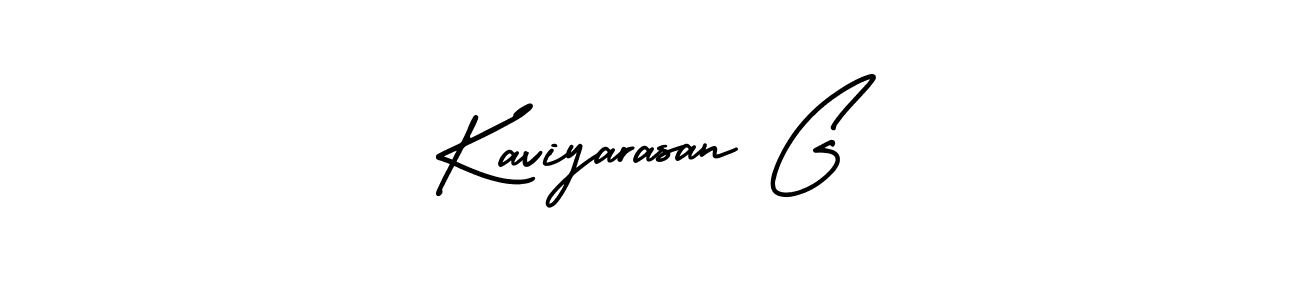 if you are searching for the best signature style for your name Kaviyarasan G. so please give up your signature search. here we have designed multiple signature styles  using AmerikaSignatureDemo-Regular. Kaviyarasan G signature style 3 images and pictures png