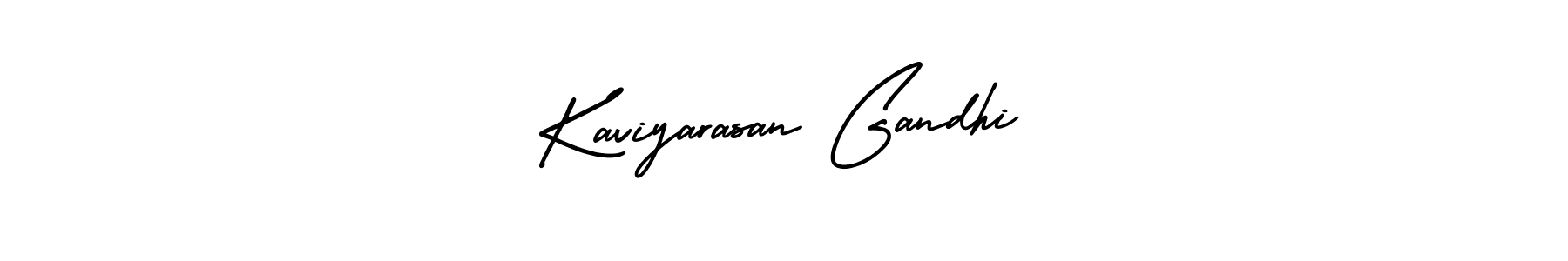 This is the best signature style for the Kaviyarasan Gandhi name. Also you like these signature font (AmerikaSignatureDemo-Regular). Mix name signature. Kaviyarasan Gandhi signature style 3 images and pictures png