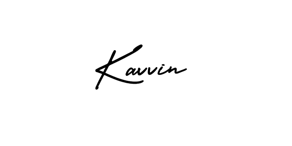 How to make Kavvin name signature. Use AmerikaSignatureDemo-Regular style for creating short signs online. This is the latest handwritten sign. Kavvin signature style 3 images and pictures png