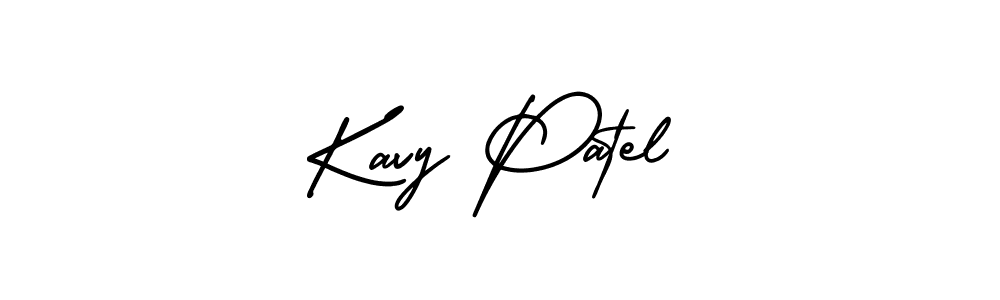 The best way (AmerikaSignatureDemo-Regular) to make a short signature is to pick only two or three words in your name. The name Kavy Patel include a total of six letters. For converting this name. Kavy Patel signature style 3 images and pictures png