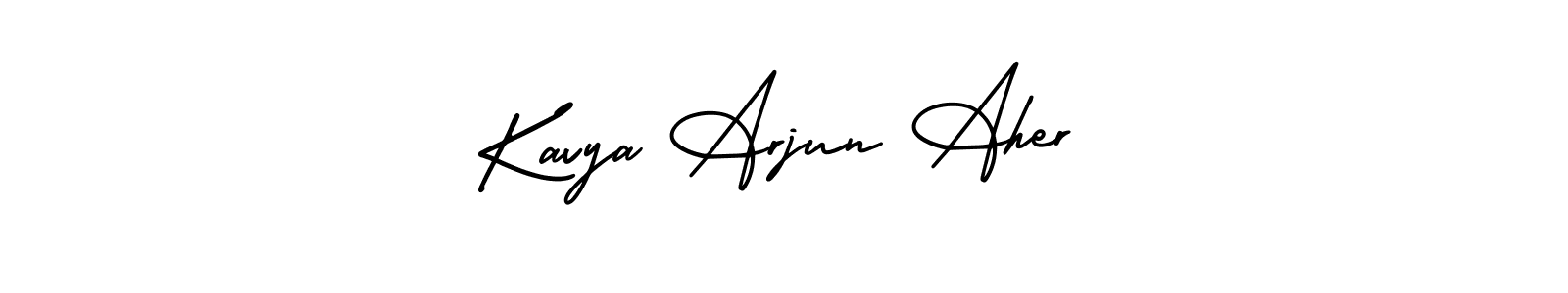 The best way (AmerikaSignatureDemo-Regular) to make a short signature is to pick only two or three words in your name. The name Kavya Arjun Aher include a total of six letters. For converting this name. Kavya Arjun Aher signature style 3 images and pictures png