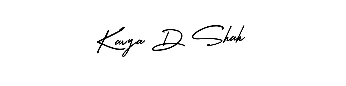 How to make Kavya D Shah name signature. Use AmerikaSignatureDemo-Regular style for creating short signs online. This is the latest handwritten sign. Kavya D Shah signature style 3 images and pictures png