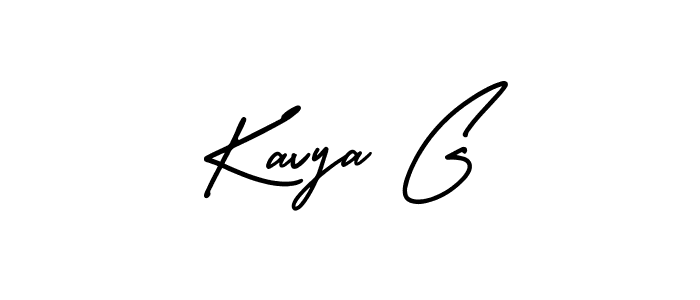 You should practise on your own different ways (AmerikaSignatureDemo-Regular) to write your name (Kavya G) in signature. don't let someone else do it for you. Kavya G signature style 3 images and pictures png