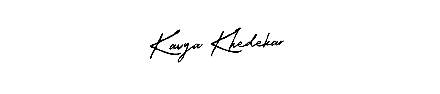 You should practise on your own different ways (AmerikaSignatureDemo-Regular) to write your name (Kavya Khedekar) in signature. don't let someone else do it for you. Kavya Khedekar signature style 3 images and pictures png