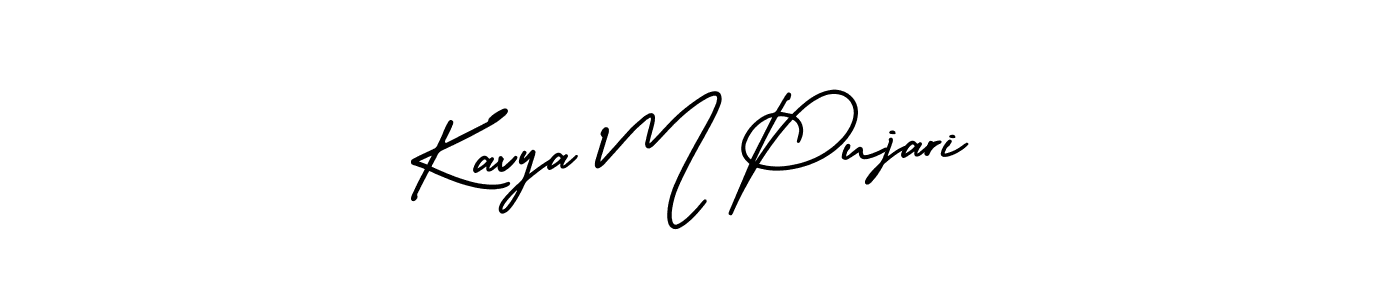 Create a beautiful signature design for name Kavya M Pujari. With this signature (AmerikaSignatureDemo-Regular) fonts, you can make a handwritten signature for free. Kavya M Pujari signature style 3 images and pictures png