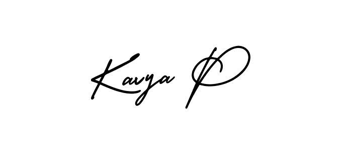 Make a beautiful signature design for name Kavya P. With this signature (AmerikaSignatureDemo-Regular) style, you can create a handwritten signature for free. Kavya P signature style 3 images and pictures png