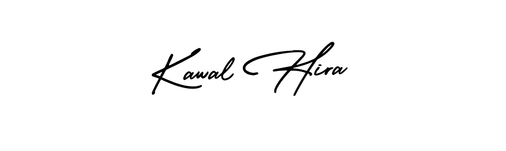 The best way (AmerikaSignatureDemo-Regular) to make a short signature is to pick only two or three words in your name. The name Kawal Hira include a total of six letters. For converting this name. Kawal Hira signature style 3 images and pictures png
