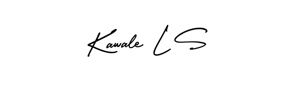 You should practise on your own different ways (AmerikaSignatureDemo-Regular) to write your name (Kawale L S) in signature. don't let someone else do it for you. Kawale L S signature style 3 images and pictures png