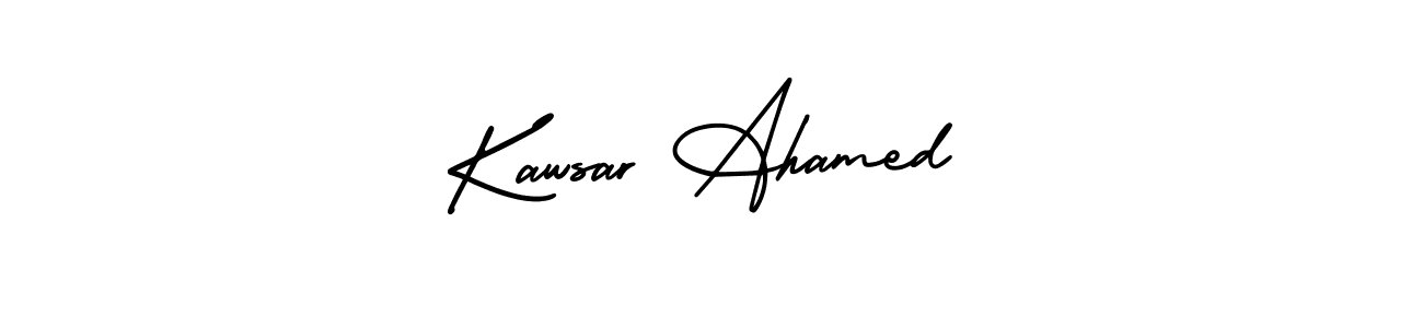 You should practise on your own different ways (AmerikaSignatureDemo-Regular) to write your name (Kawsar Ahamed) in signature. don't let someone else do it for you. Kawsar Ahamed signature style 3 images and pictures png