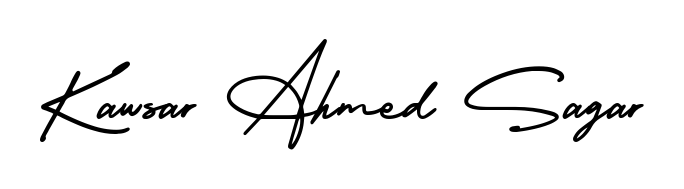 The best way (AmerikaSignatureDemo-Regular) to make a short signature is to pick only two or three words in your name. For converting this name Kawsar Ahmed Sagar. Kawsar Ahmed Sagar signature style 3 images and pictures png
