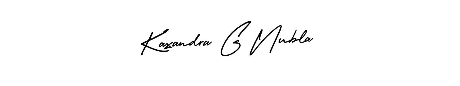 AmerikaSignatureDemo-Regular is a professional signature style that is perfect for those who want to add a touch of class to their signature. It is also a great choice for those who want to make their signature more unique. Get Kaxandra G Nubla name to fancy signature for free. Kaxandra G Nubla signature style 3 images and pictures png
