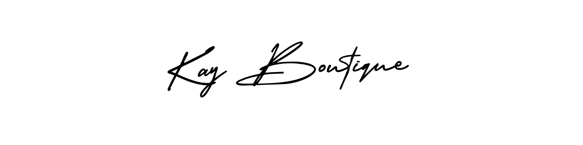 You should practise on your own different ways (AmerikaSignatureDemo-Regular) to write your name (Kay Boutique) in signature. don't let someone else do it for you. Kay Boutique signature style 3 images and pictures png