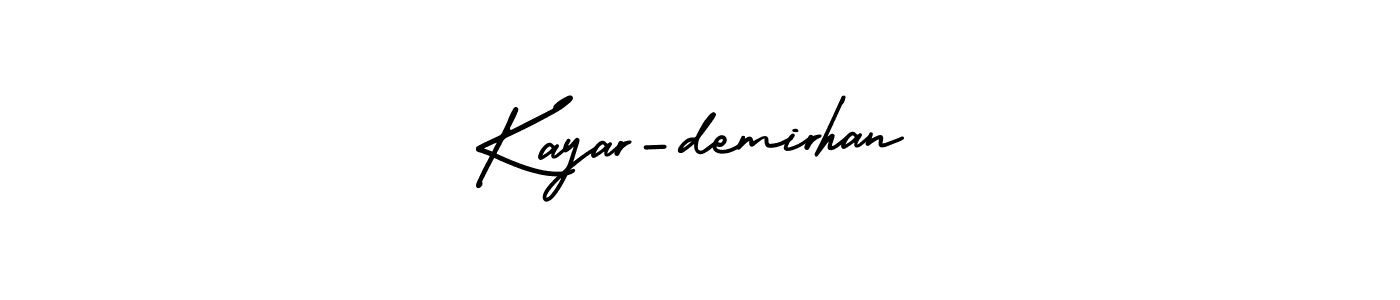 How to Draw Kayar-demirhan signature style? AmerikaSignatureDemo-Regular is a latest design signature styles for name Kayar-demirhan. Kayar-demirhan signature style 3 images and pictures png