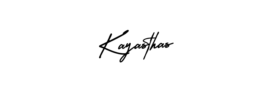 How to make Kayasthas name signature. Use AmerikaSignatureDemo-Regular style for creating short signs online. This is the latest handwritten sign. Kayasthas signature style 3 images and pictures png