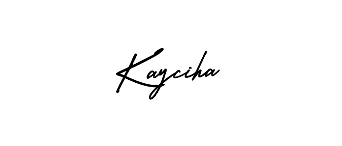 The best way (AmerikaSignatureDemo-Regular) to make a short signature is to pick only two or three words in your name. The name Kayciha include a total of six letters. For converting this name. Kayciha signature style 3 images and pictures png