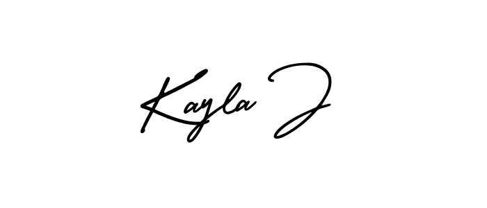 How to Draw Kayla J signature style? AmerikaSignatureDemo-Regular is a latest design signature styles for name Kayla J. Kayla J signature style 3 images and pictures png