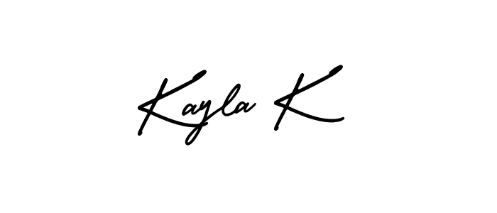 Make a beautiful signature design for name Kayla K. With this signature (AmerikaSignatureDemo-Regular) style, you can create a handwritten signature for free. Kayla K signature style 3 images and pictures png