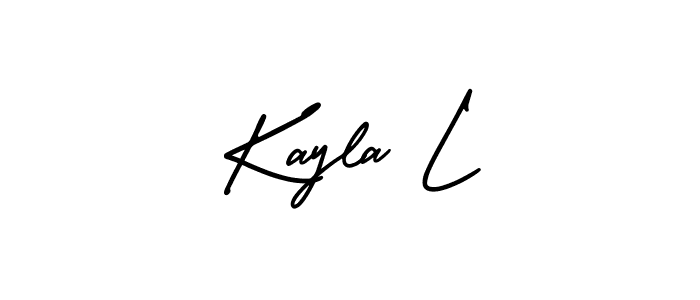 Also You can easily find your signature by using the search form. We will create Kayla L name handwritten signature images for you free of cost using AmerikaSignatureDemo-Regular sign style. Kayla L signature style 3 images and pictures png