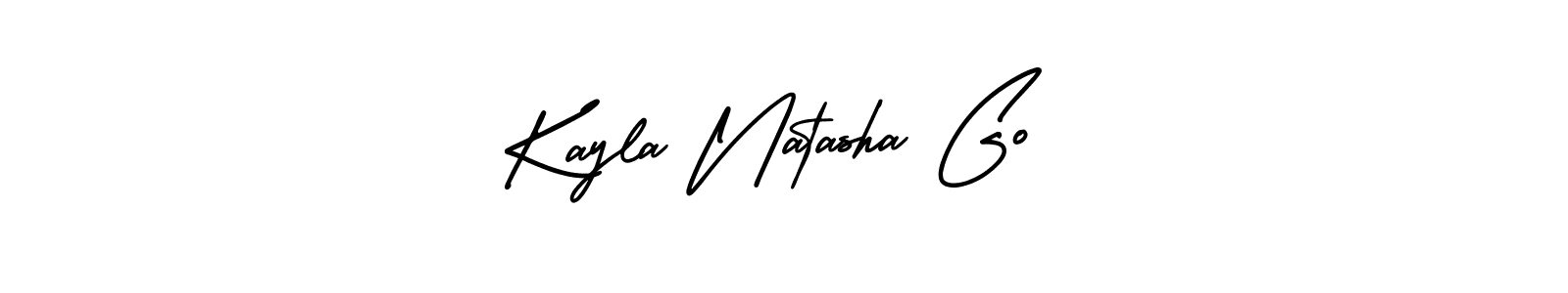 This is the best signature style for the Kayla Natasha Go name. Also you like these signature font (AmerikaSignatureDemo-Regular). Mix name signature. Kayla Natasha Go signature style 3 images and pictures png