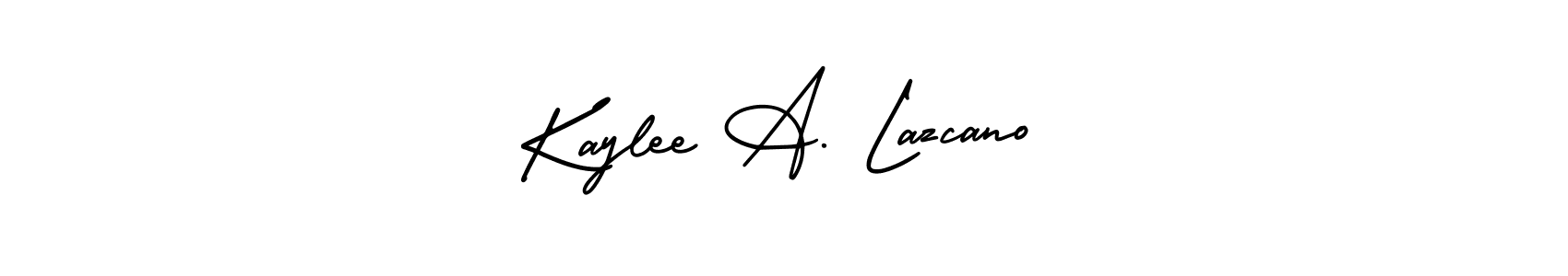 The best way (AmerikaSignatureDemo-Regular) to make a short signature is to pick only two or three words in your name. The name Kaylee A. Lazcano include a total of six letters. For converting this name. Kaylee A. Lazcano signature style 3 images and pictures png