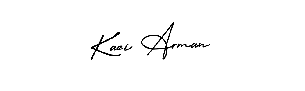 Use a signature maker to create a handwritten signature online. With this signature software, you can design (AmerikaSignatureDemo-Regular) your own signature for name Kazi Arman. Kazi Arman signature style 3 images and pictures png