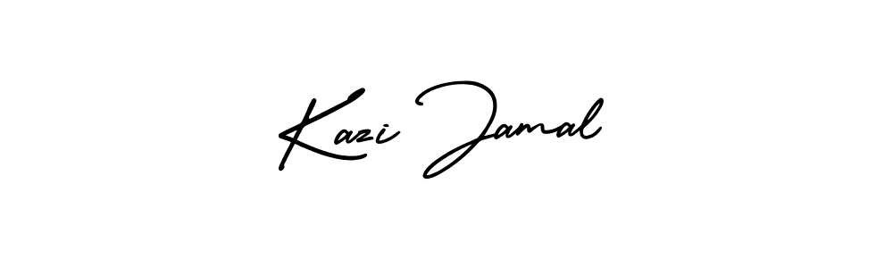 You should practise on your own different ways (AmerikaSignatureDemo-Regular) to write your name (Kazi Jamal) in signature. don't let someone else do it for you. Kazi Jamal signature style 3 images and pictures png