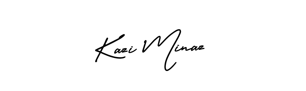 You should practise on your own different ways (AmerikaSignatureDemo-Regular) to write your name (Kazi Minaz) in signature. don't let someone else do it for you. Kazi Minaz signature style 3 images and pictures png