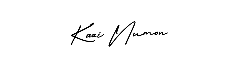 Make a beautiful signature design for name Kazi Numon. With this signature (AmerikaSignatureDemo-Regular) style, you can create a handwritten signature for free. Kazi Numon signature style 3 images and pictures png
