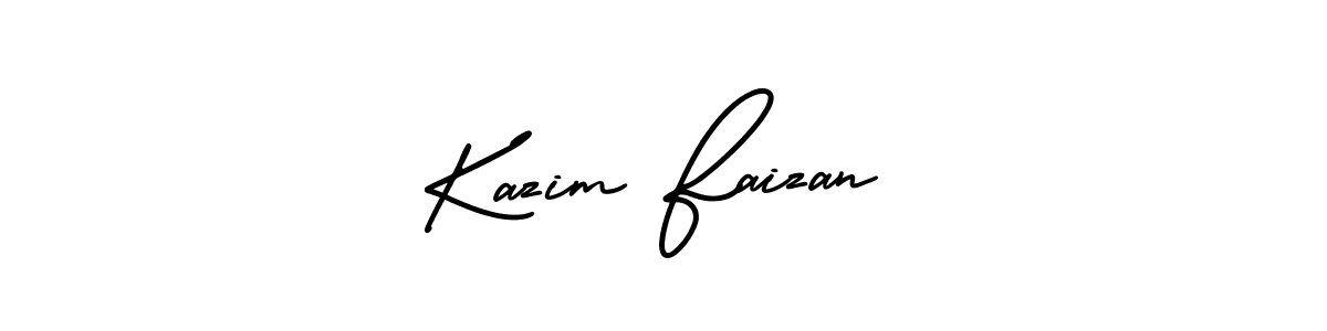Make a beautiful signature design for name Kazim Faizan. With this signature (AmerikaSignatureDemo-Regular) style, you can create a handwritten signature for free. Kazim Faizan signature style 3 images and pictures png