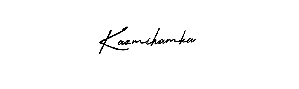 AmerikaSignatureDemo-Regular is a professional signature style that is perfect for those who want to add a touch of class to their signature. It is also a great choice for those who want to make their signature more unique. Get Kazmihamka name to fancy signature for free. Kazmihamka signature style 3 images and pictures png