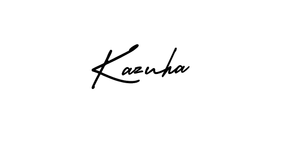 Create a beautiful signature design for name Kazuha. With this signature (AmerikaSignatureDemo-Regular) fonts, you can make a handwritten signature for free. Kazuha signature style 3 images and pictures png