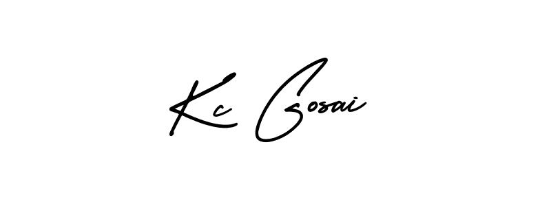 You should practise on your own different ways (AmerikaSignatureDemo-Regular) to write your name (Kc Gosai) in signature. don't let someone else do it for you. Kc Gosai signature style 3 images and pictures png
