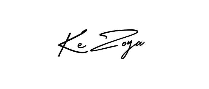 How to make Ke Zoya signature? AmerikaSignatureDemo-Regular is a professional autograph style. Create handwritten signature for Ke Zoya name. Ke Zoya signature style 3 images and pictures png