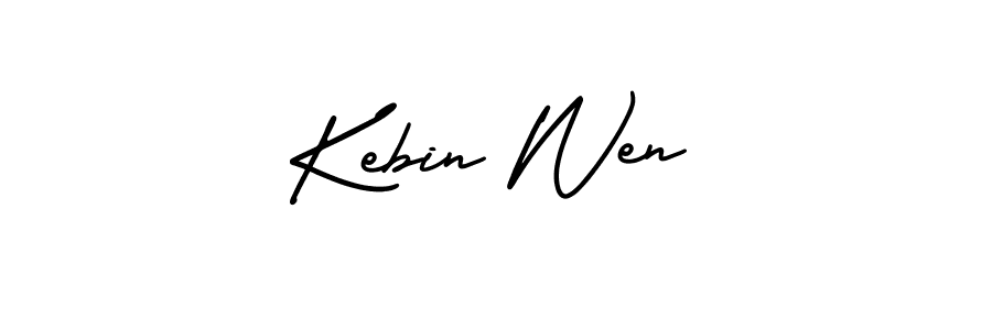 Kebin Wen stylish signature style. Best Handwritten Sign (AmerikaSignatureDemo-Regular) for my name. Handwritten Signature Collection Ideas for my name Kebin Wen. Kebin Wen signature style 3 images and pictures png