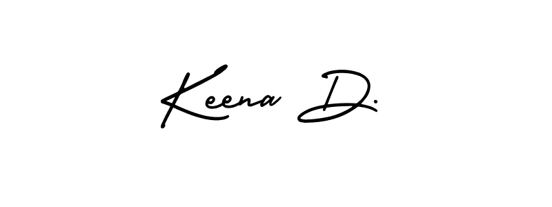 How to make Keena D. signature? AmerikaSignatureDemo-Regular is a professional autograph style. Create handwritten signature for Keena D. name. Keena D. signature style 3 images and pictures png