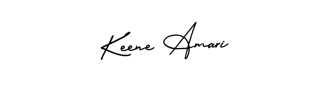 You should practise on your own different ways (AmerikaSignatureDemo-Regular) to write your name (Keene Amari) in signature. don't let someone else do it for you. Keene Amari signature style 3 images and pictures png