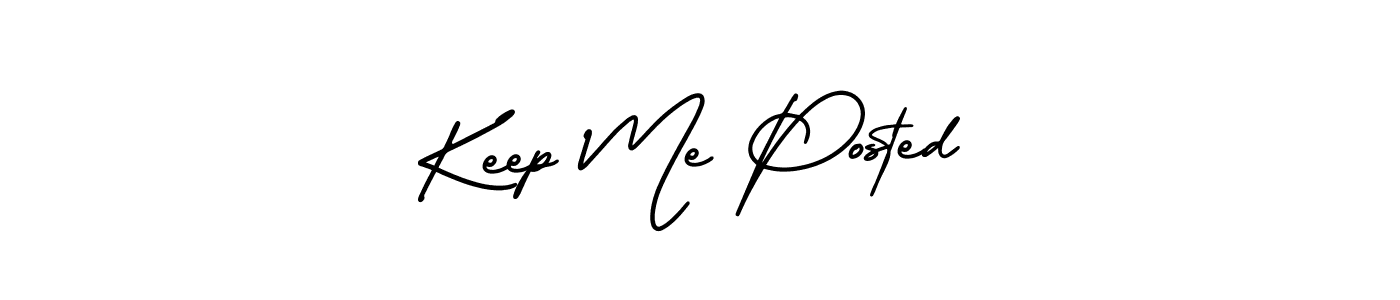 Keep Me Posted stylish signature style. Best Handwritten Sign (AmerikaSignatureDemo-Regular) for my name. Handwritten Signature Collection Ideas for my name Keep Me Posted. Keep Me Posted signature style 3 images and pictures png