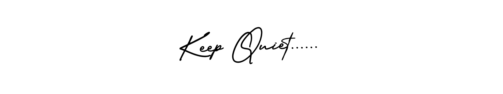 Use a signature maker to create a handwritten signature online. With this signature software, you can design (AmerikaSignatureDemo-Regular) your own signature for name Keep Quiet....... Keep Quiet...... signature style 3 images and pictures png