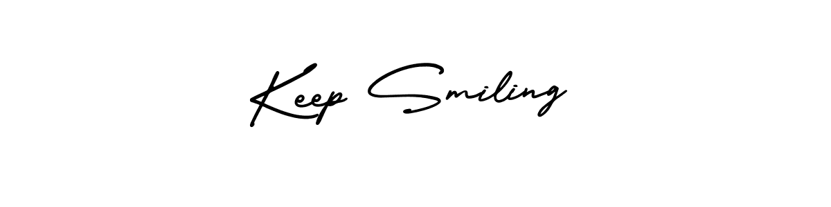 How to make Keep Smiling signature? AmerikaSignatureDemo-Regular is a professional autograph style. Create handwritten signature for Keep Smiling name. Keep Smiling signature style 3 images and pictures png