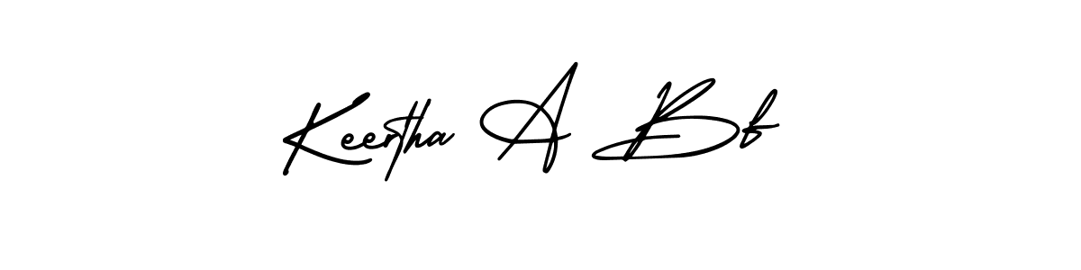 How to make Keertha A Bf name signature. Use AmerikaSignatureDemo-Regular style for creating short signs online. This is the latest handwritten sign. Keertha A Bf signature style 3 images and pictures png