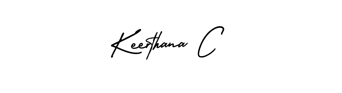 Make a beautiful signature design for name Keerthana C. With this signature (AmerikaSignatureDemo-Regular) style, you can create a handwritten signature for free. Keerthana C signature style 3 images and pictures png