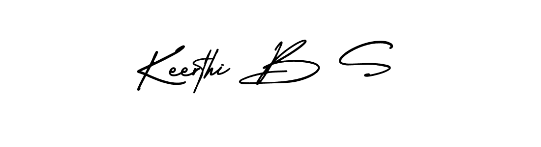 It looks lik you need a new signature style for name Keerthi B S. Design unique handwritten (AmerikaSignatureDemo-Regular) signature with our free signature maker in just a few clicks. Keerthi B S signature style 3 images and pictures png