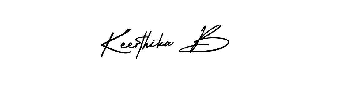 You should practise on your own different ways (AmerikaSignatureDemo-Regular) to write your name (Keerthika B) in signature. don't let someone else do it for you. Keerthika B signature style 3 images and pictures png