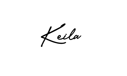 How to make Keila name signature. Use AmerikaSignatureDemo-Regular style for creating short signs online. This is the latest handwritten sign. Keila signature style 3 images and pictures png