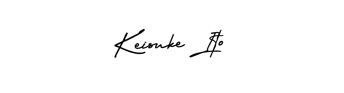 The best way (AmerikaSignatureDemo-Regular) to make a short signature is to pick only two or three words in your name. The name Keisuke Ito include a total of six letters. For converting this name. Keisuke Ito signature style 3 images and pictures png