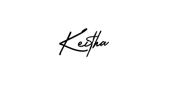 The best way (AmerikaSignatureDemo-Regular) to make a short signature is to pick only two or three words in your name. The name Keitha include a total of six letters. For converting this name. Keitha signature style 3 images and pictures png