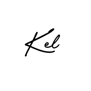 Make a beautiful signature design for name Kel. With this signature (AmerikaSignatureDemo-Regular) style, you can create a handwritten signature for free. Kel signature style 3 images and pictures png