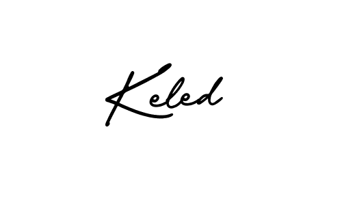 The best way (AmerikaSignatureDemo-Regular) to make a short signature is to pick only two or three words in your name. The name Keled include a total of six letters. For converting this name. Keled signature style 3 images and pictures png